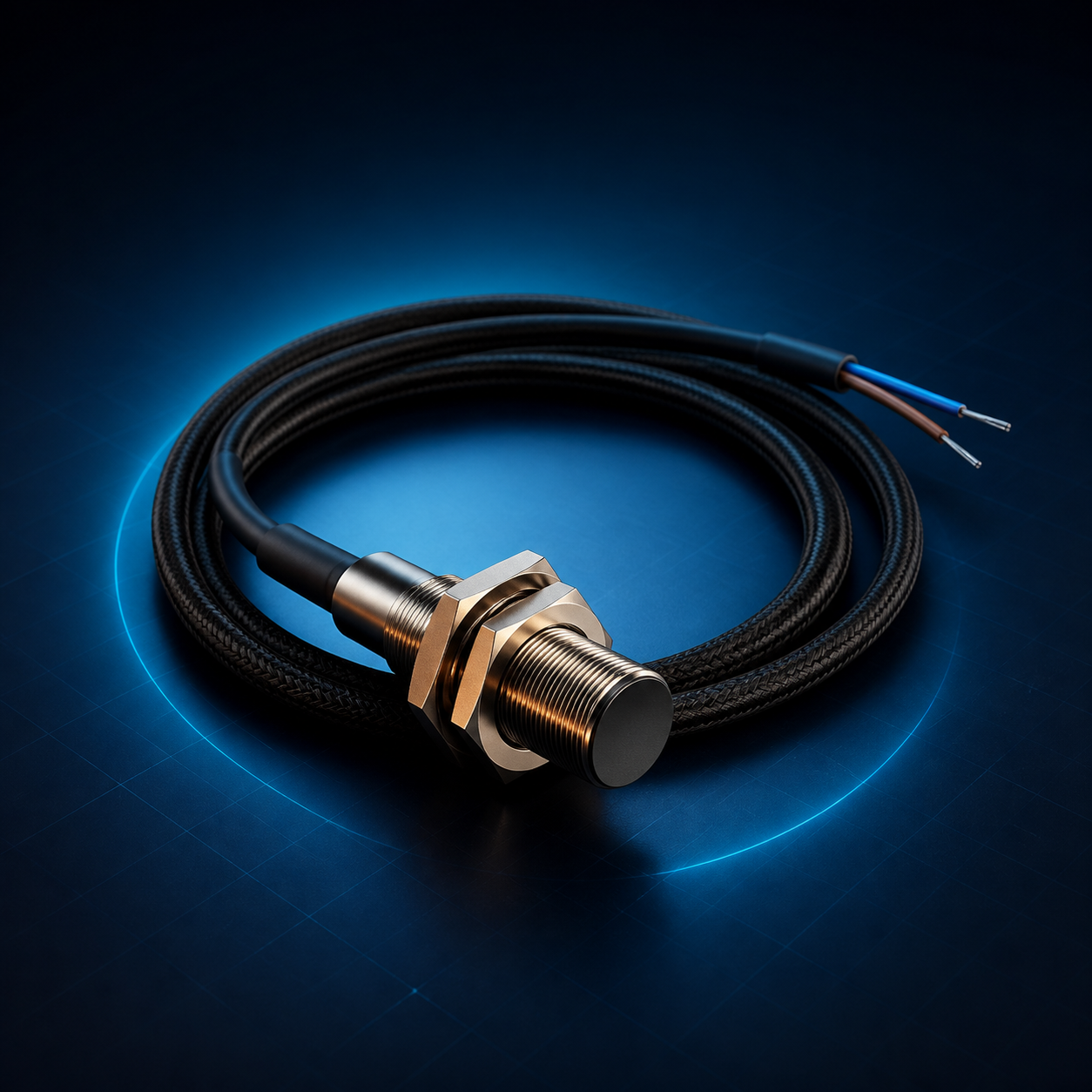 Sensor industrial con cable de demostración